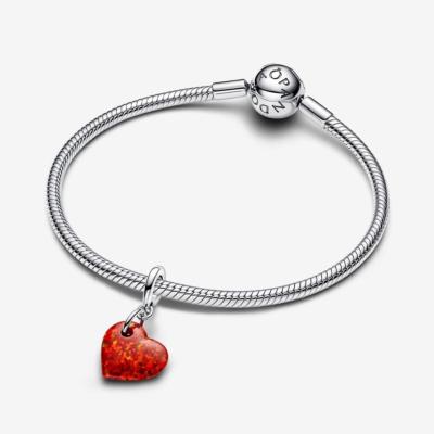 CHARM PANDORA COEUR ROUGE OPALESCENT