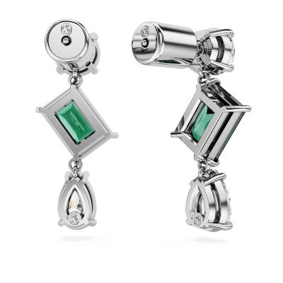 Boucles d oreilles Mesmera vert blanc